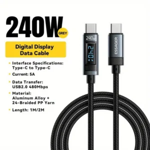 Essager 240W USB-C to USB-C Cable