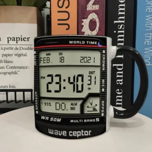 11oz, 2D plane pattern printing, Digital World Clock Mug